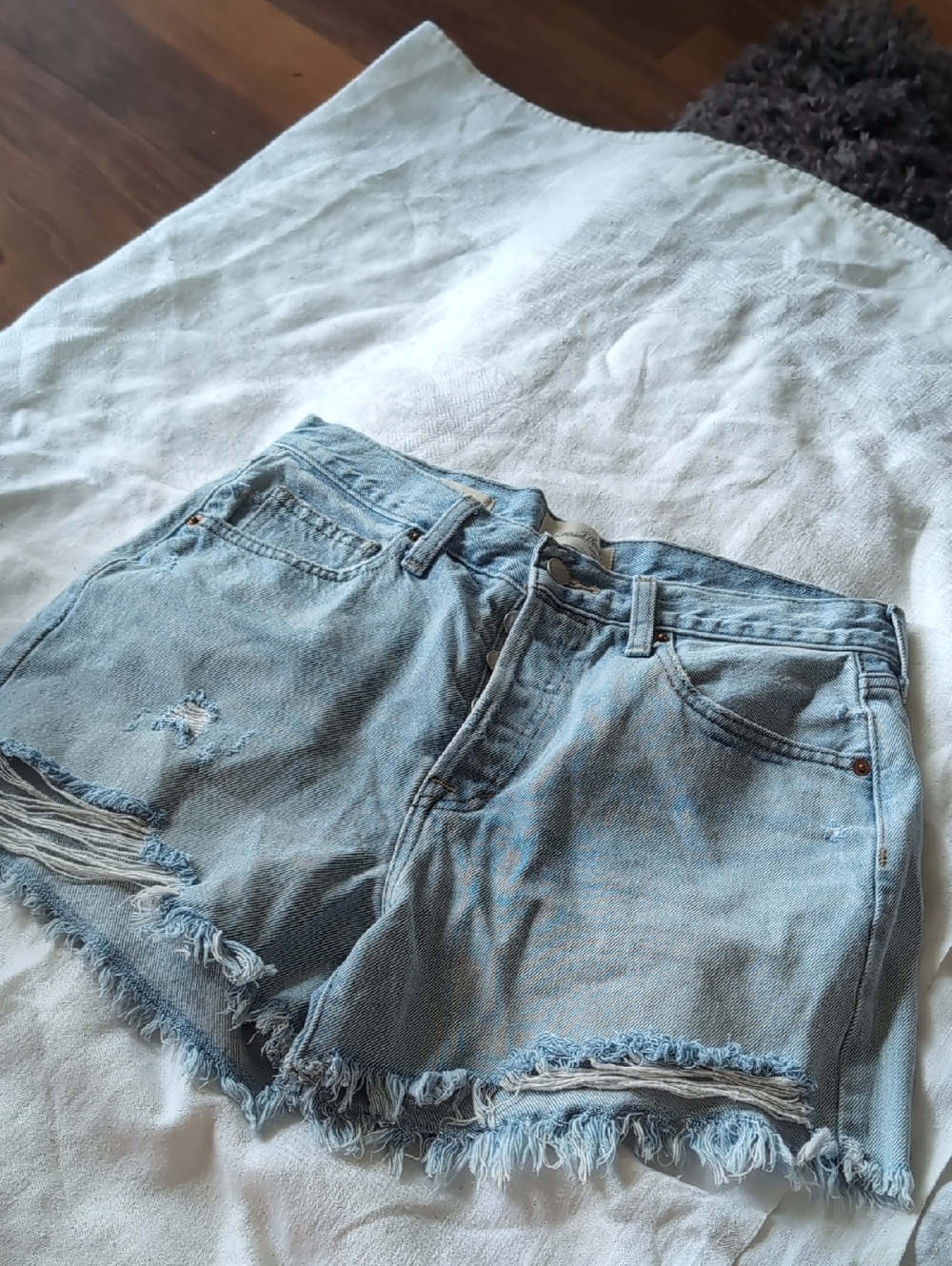 Universal Light Blue Distressed Denim Cutoff Shorts